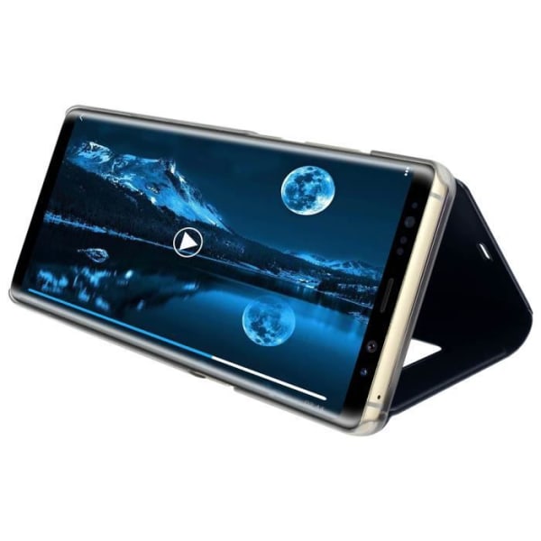 Housse - AVIZAR - Galaxy Note 8 - Folio-etui Miroir - Fuld beskyttelse - Stand-funktion Svart