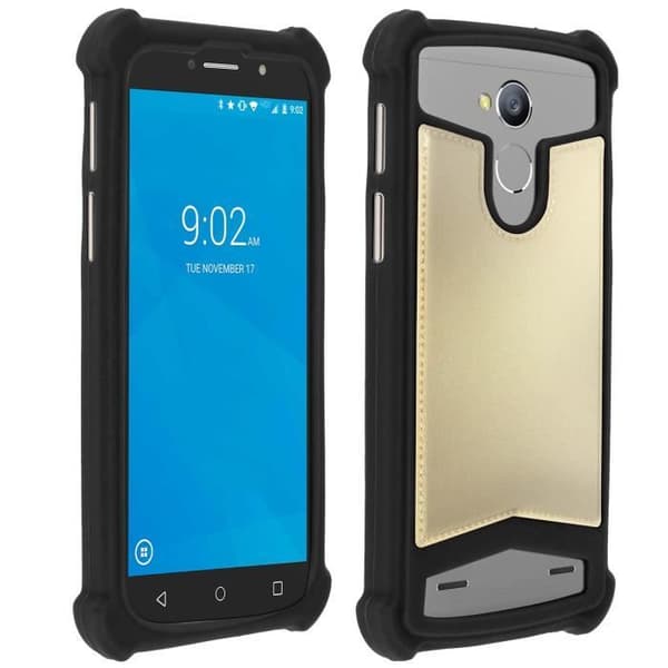 Coque - ADVARSEL - Universelle - Silikone Gel - Stødabsorberende Beskyttelse - Sort/Guld Svart guld