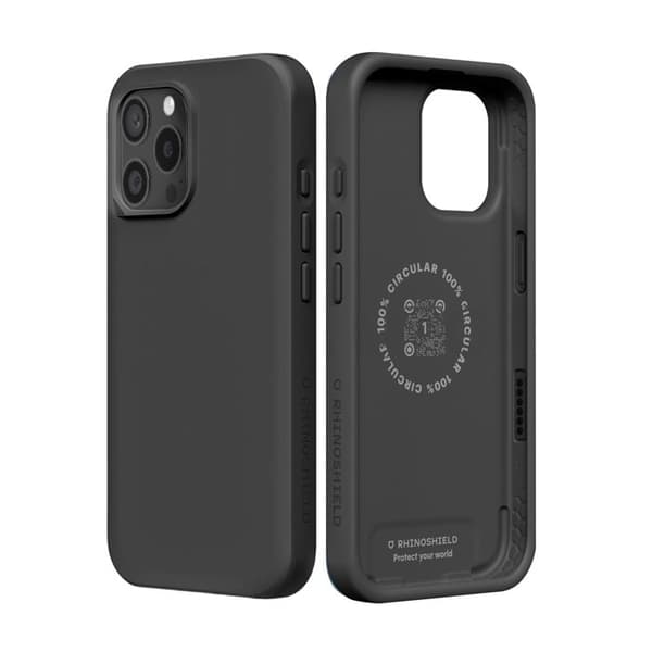 MagSafe-cover til iPhone 15 Pro Max, blød, stødabsorberende, SolidX-serie, Rhinoshield, sort Svart