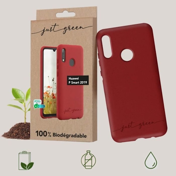Huawei P Smart 2019 ja Honor 10 Lite Case Just Green Red - JUST GREEN - Jäykkä - Synteettinen - Matta - Sekoitettu