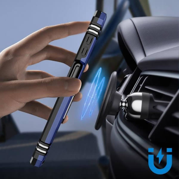 Taske til Samsung A05s - AVIZAR - Hybrid Ring Magnetic Support - Midnight Blue Blå