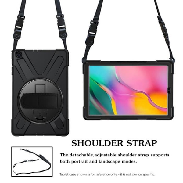Coque til Galaxy Tab A 10.5" Fuld Beskyttelse med 360° Drejelig Greb Eiger Sort Svart