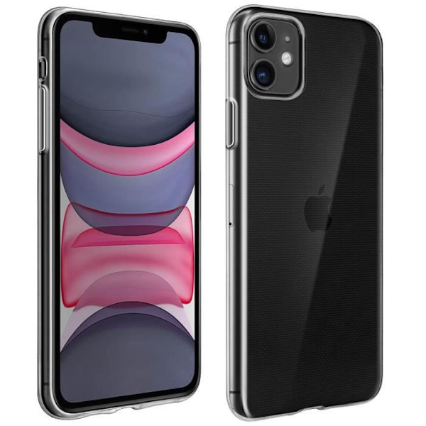 Coque iPhone 11 - AVIZAR - Mjuk - Transparent silikon - Ultra-tunn - Stötdämpning Vit