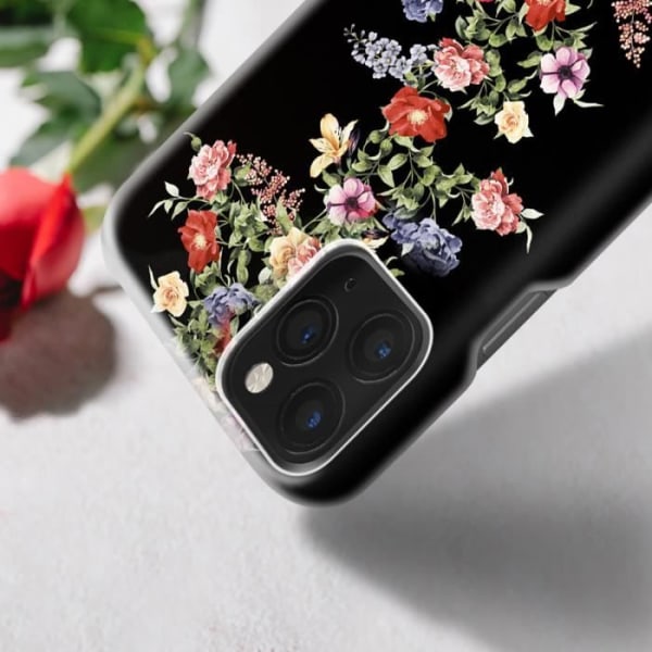 Coque iPhone 11 Pro - Ideal of Sweden - Floral Mørk - Slidstærk - Sort - Rigide Svart