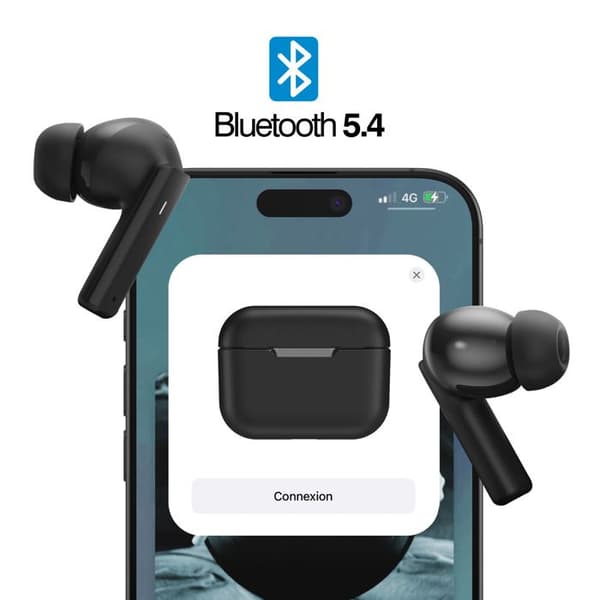 Bluetooth-hörlurar - Akashi - Aktiv Geräuschdämpning - 6 timmars batteritid - Touchkontroller Svart