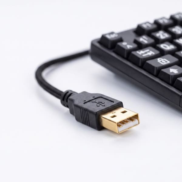 USB-A Kablet Tastatur til PC QWERTZ Layout med Store Tegn Geemarc Sort / Hvid