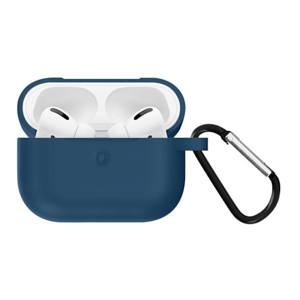 AirPods Pro Soft Case Anti-Fingerprint Anti-Scratch med midnatsblå karabinhage Blå