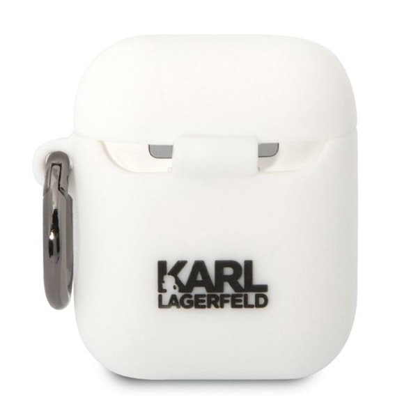 Coque silicone til AirPods 1/2 Karl Head 3D Luxe antichoc Karl Lagerfeld sort Svart