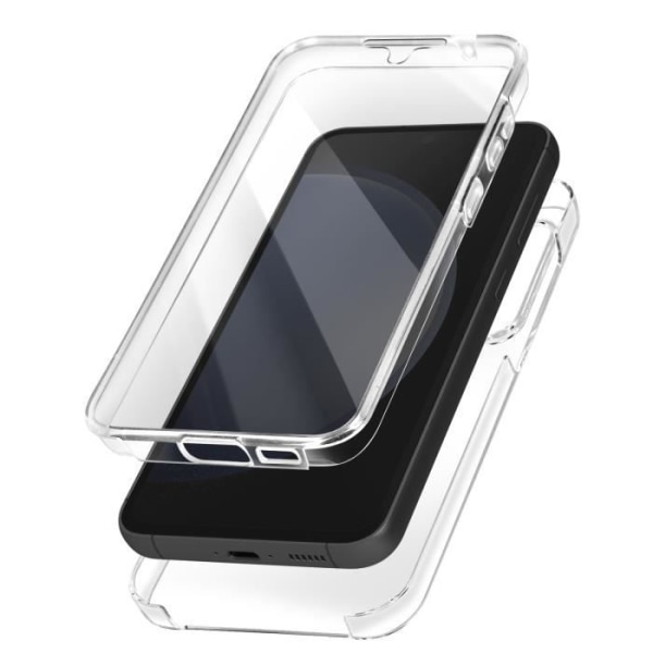 Heltäckande skal till Galaxy S23 FE - AVIZAR - Transparent - Hårt - Mjukt - 360° Fullständigt skydd Transparent