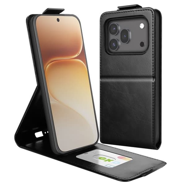 Pystyklipsi Honor 600 / 600 Pro:lle, jossa on korttipidike ja videotuki, musta Svart