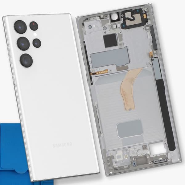 Erstatningscentralchassis til Galaxy S22 Ultra Service Pack Samsung Hvid Vit