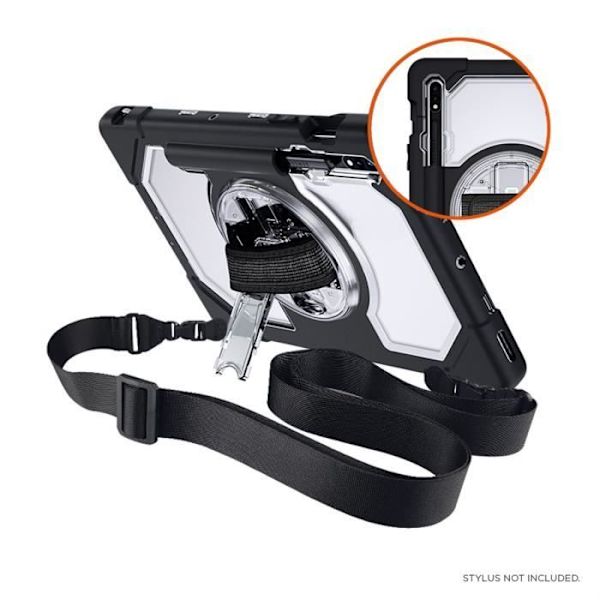 Etui til Galaxy Tab S7 - EIGER - Fuld beskyttelse - 360° roterende håndtag Transparent