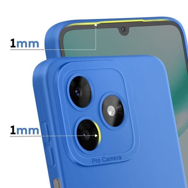 Silicone Cover til Honor X5c Plus med Forstærkning til Kamera Blå Blå