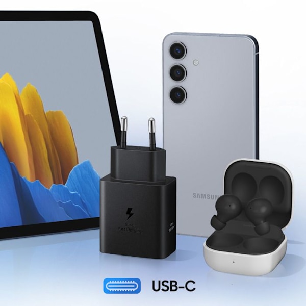 USB-C 45W Power Delivery Väggladdare Samsung Svart Svart