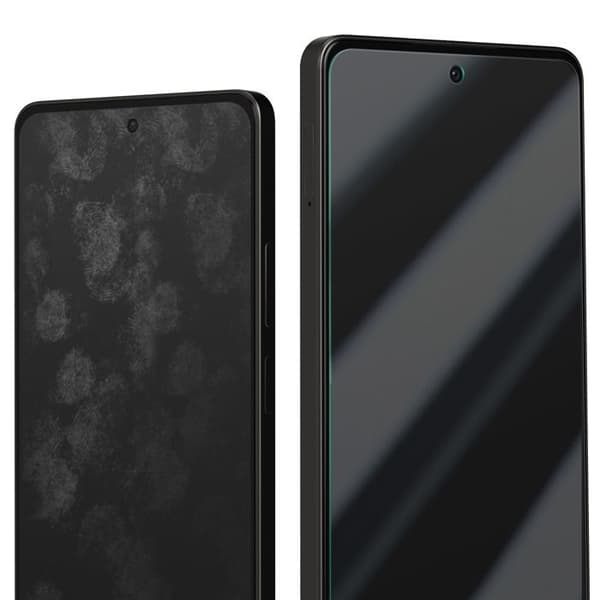 Härdat Glas - AVIZAR - Oppo A5 Pro - Hårdhet 9H - Represistent - Transparent Avfasad Vit