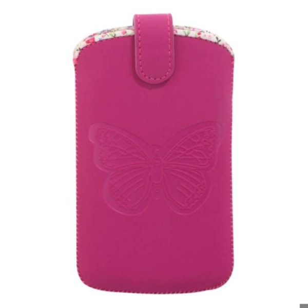 Universaali Etui Pouch - BBC - Koko L - Vaaleanpunainen - Perhoset - Käytännöllinen lisävaruste Rosa