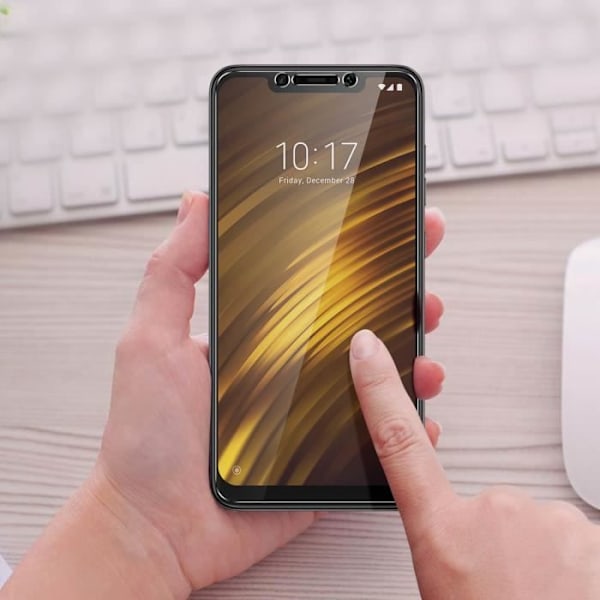 Skärmskydd - AVIZAR - Xiaomi Pocophone F1 - Härdat glas 9H - Ultrafint - Antiexplosion Klar vit