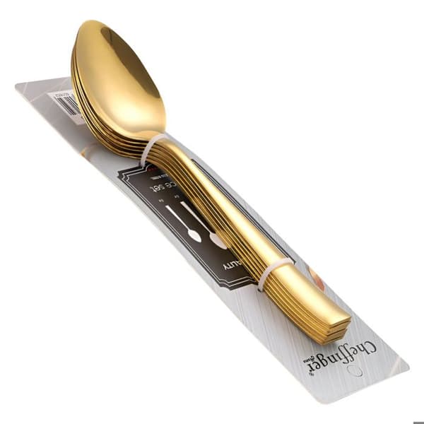 Dessertskeer - CHEFFINGER - Sæt af 6 - Rustfrit Stål - Gyldne - 14.5cm Gul