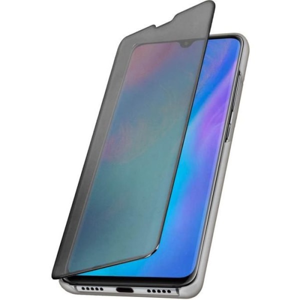 Huawei P30 Pro Case Mirror Case Läpinäkyvä Flip Stand Video Hopeanharmaa Silvergrå