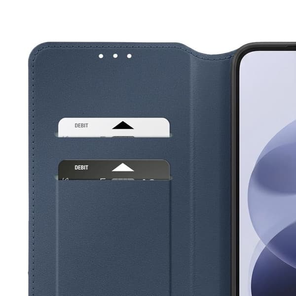 Flip Cover til Redmi Note 17 Standfunktion Classic Edition Mørkeblå Blå