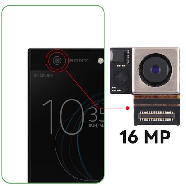 Frontkamera för Sony Xperia XA1 Ultra 16MP Selfie Sensor Svart