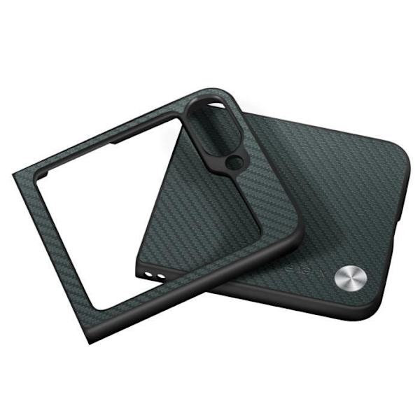 Etui til Samsung Galaxy Z Flip 6 Carbon Fiber Texture X-Level Mørkegrøn Grön