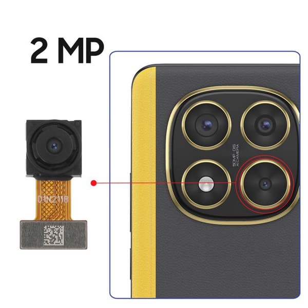 Erstatningsbagkamera Makro 2Mpx til Xiaomi Poco X7 Sort Svart
