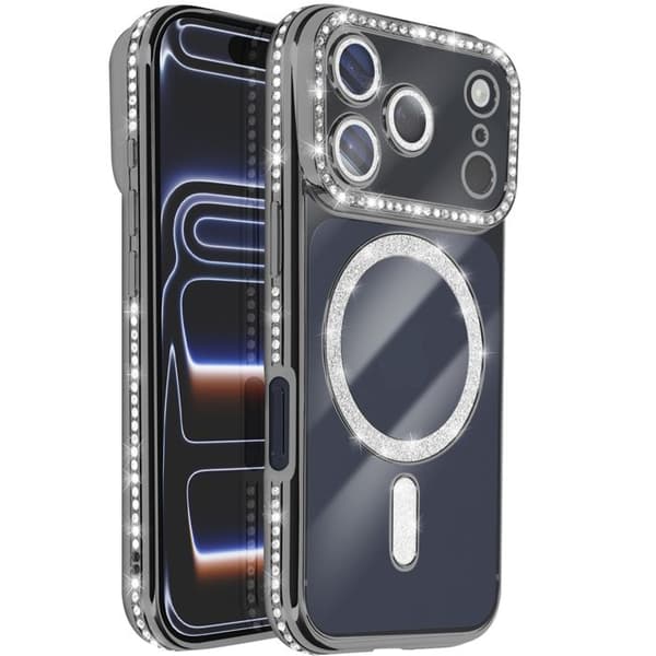 Coque Magsafe - AVIZAR - iPhone 17 Pro - Sort - Strassé - Elegant beskyttelse Svart