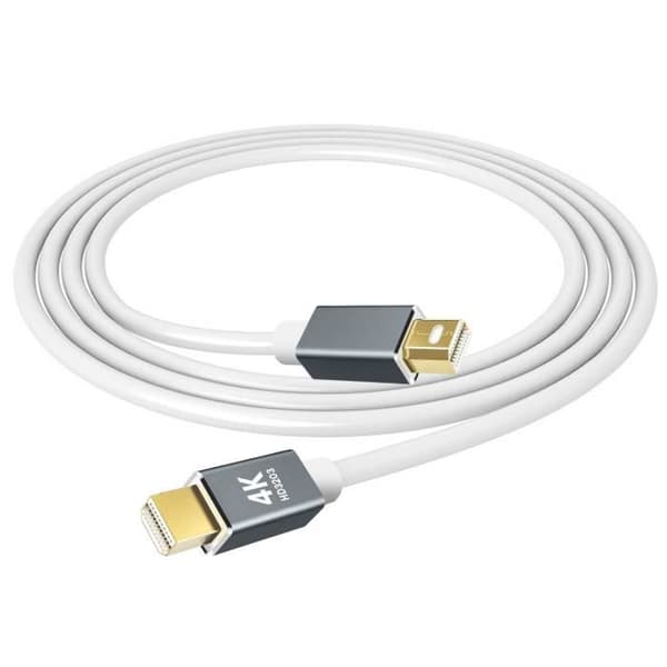 Video Kabel - LinQ - Mini DisplayPort - 1.8m - 4K Opal - Forgyldte stik Vit