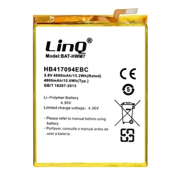 Internt batteri för Huawei Ascend Mate 7 Kapacitet 4800mAh LinQ Vit