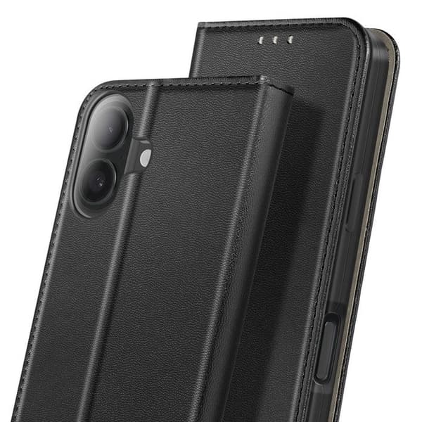 Folio-kotelo - AVIZAR - iPhone 17 - Tekonahka Musta - Korttipidike - Video-tuki Svart