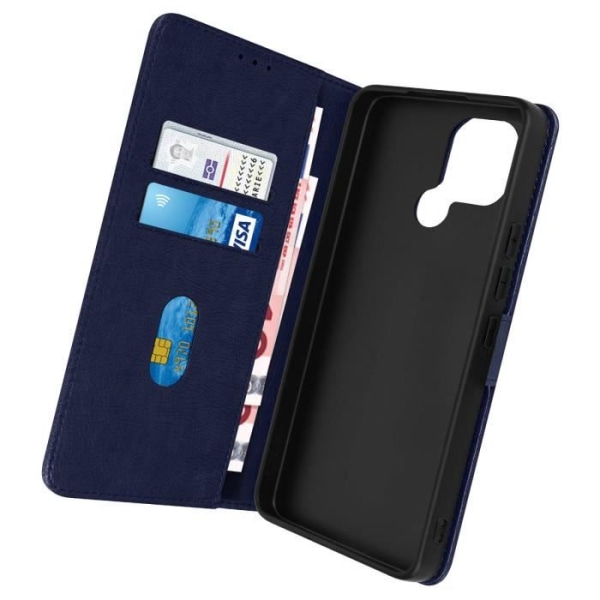 Skal till Xiaomi Redmi A2 Flip Wallet och videoställ midnattsblå