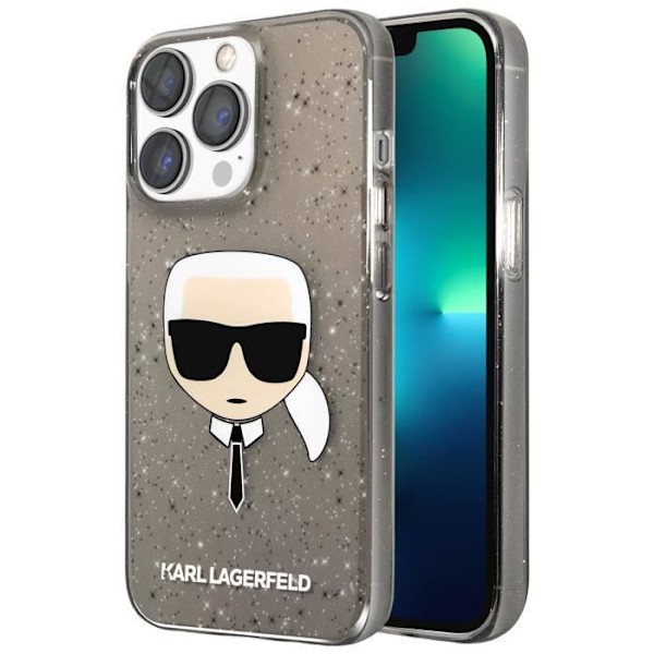 Glitter Cover til iPhone 13 Pro Smoke Finish Karl Lagerfeld Transparent Sort Svart
