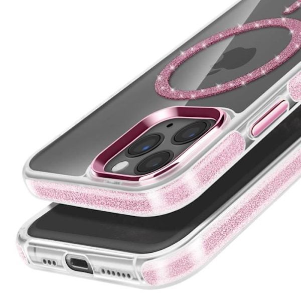 Coque MagSafe - Silikone - iPhone 11 Pro - Glitrende - Stødabsorberende - Beskyttelse af kamera Rosa