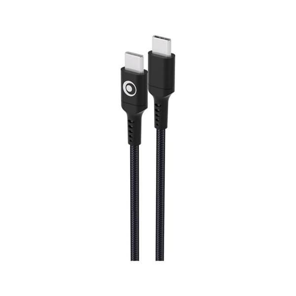 USB-C-kabel - BigBen - 1.2m - 3A - Power Delivery 60W - Svart vävd