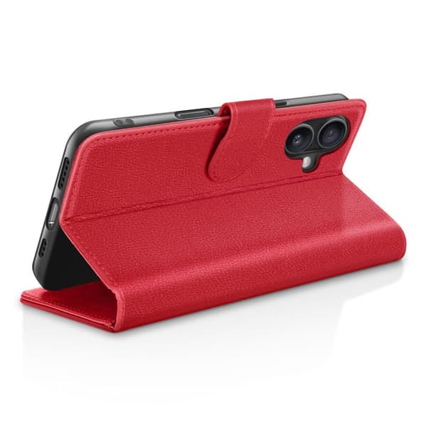 Mappe - ZANAÉ - iPhone 16 Plus - Rød - Vandret Støtte - Magnetisk Lukning Röd