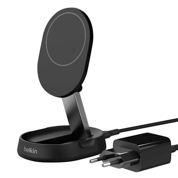 Induktionsladdare - BELKIN - BoostCharge Pro - 15W - Fällbart stativ - Qi2 Svart