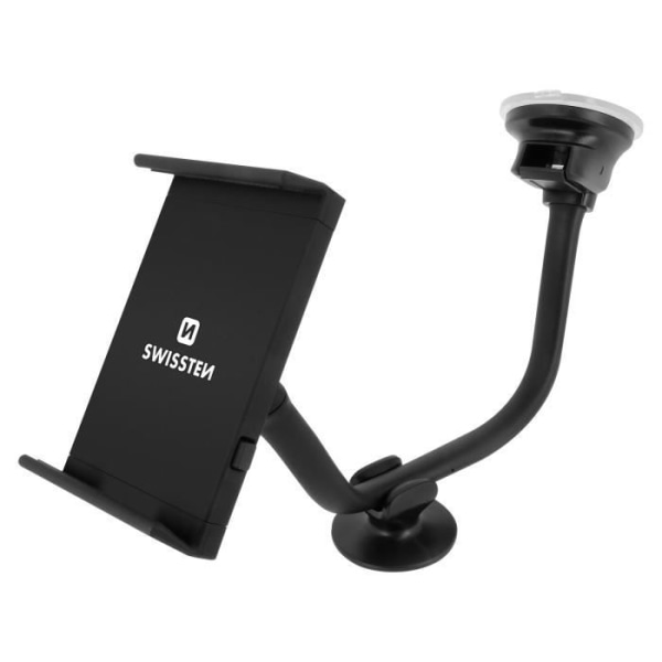 Support bil - Swissten - Sugpropp - Rotativ 360° - Utsträckbar arm 36cm - Svart Svart