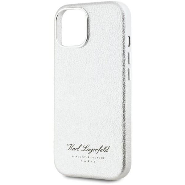 Karl Lagerfeld PU Grained Hotel RSG Baksidan för iPhone 15 Grå