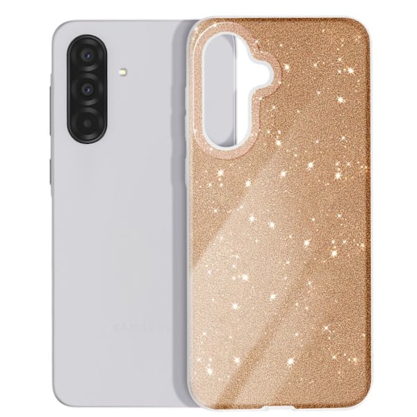 Glittrande skyddande mobilskal för Samsung Galaxy A36 i guld Gul