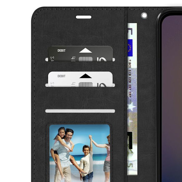 Fodral till Samsung A25 5G - MAYAXESS - Plånboksställ Funktion med handledsrem - Svart Svart