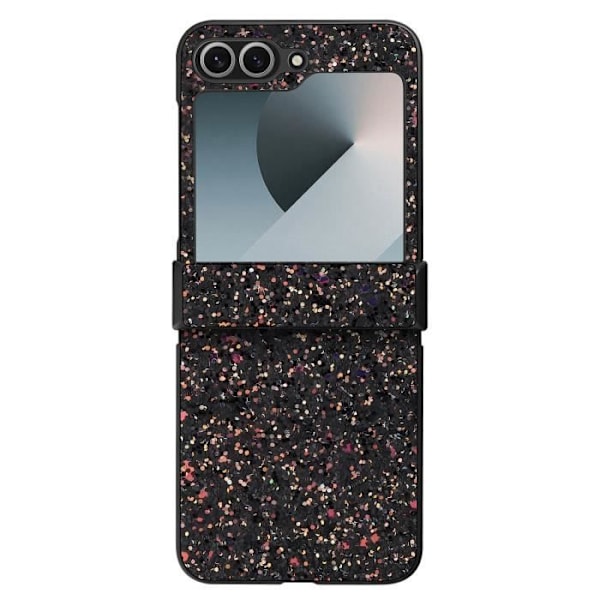 AVIZAR Beskyttelsesetui til Samsung Galaxy Z Flip 6 - Sort Bi-materiale Glitter Design Svart