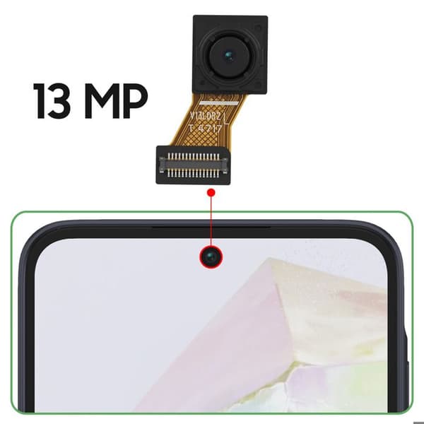 Erstatnings Frontkamera 13MP til Galaxy A35 Sort Svart