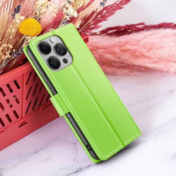 Lompakko Käärö - ZANAÉ - iPhone 14 Pro - Vihreä - Vaakatu Supportti - Magneettisulku Grön