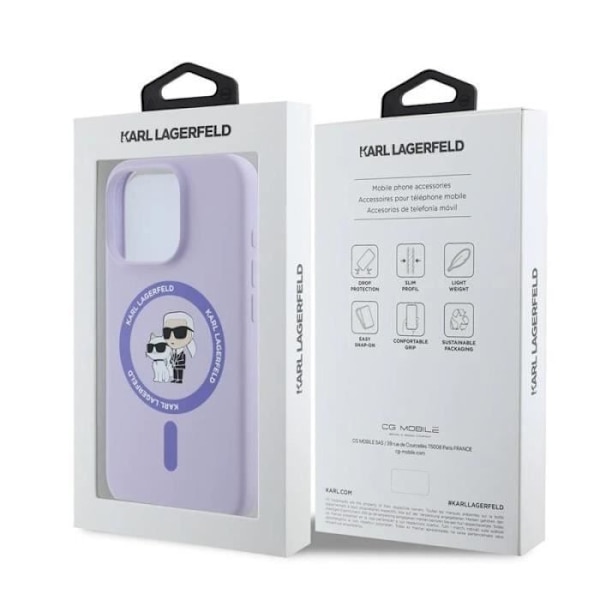 Coque - Karl Lagerfeld - iPhone 16 Pro - Nestemäinen silikoni - MagSafe - Violet Lila