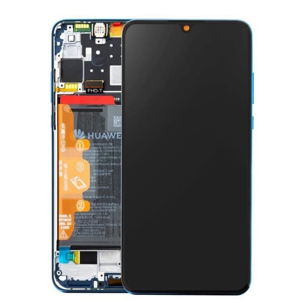 Full Block - Huawei - P30 Lite - LCD Touchscreen - 3340 mAh Battery - Original Blue Blå