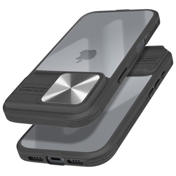 Fodral för iPhone 16 Pro Max Sliding Camera Cover QI Compatible Black Svart