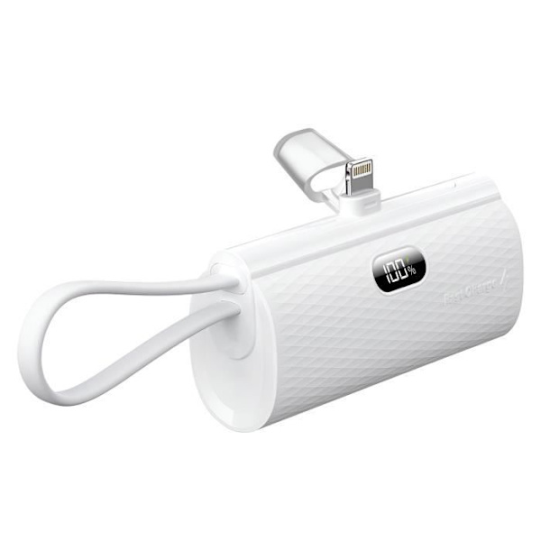 Ulkoinen laturi - FORCELL - F-Energy - 5000 mAh - 20 W - Lightning ja USB C Vit