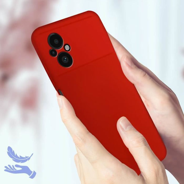 AVIZAR Skyddsfodral för Xiaomi Poco M5 - Röd - Halvstyv - Mjuk beröring - Tunn Röd
