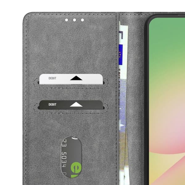 Pungetui - AVIZAR - Samsung Galaxy A56/A36 - Grå - Video Støtte - Magnetisk Klap Grå